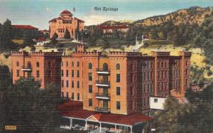 HOT SPRINGS, SD  South Dakota   THE EVANS HOTEL  Roadside c1940's Linen Postcard