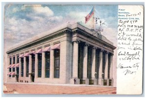 Kansas City Missouri MO Postcard First National Bank Building Exterior View 1907