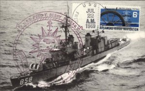 Newport RI Battleship Boat Ship Cover USS Fred T. Berry c1969 Postcard