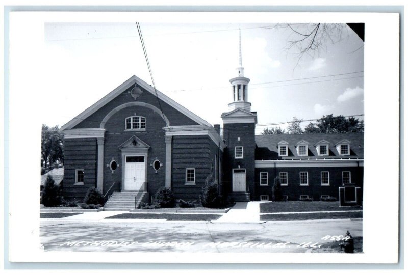 c1950's Methodist Church Marseilles Illinois IL RPPC Photo Vintage Postcard