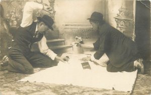 Historic bet gamblers real photo postcards lot player betting big paper money 