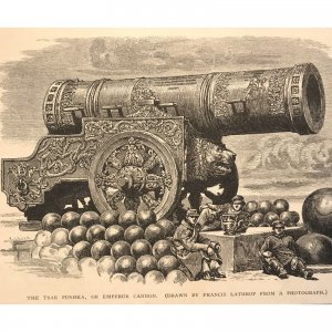 1880's Victorian Print Russian Emperor Cannon / 2V1-104