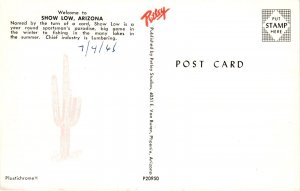 Show Low, Arizona, elevation 6500 feet, population 1420, C.E. Co Postcard