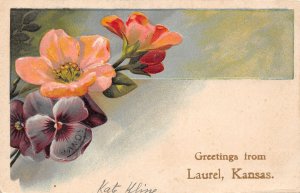 J60/ Laurel Kansas Postcard c1910 Greetings from Laurel Kansas 298