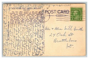 Vintage 1936 Postcard Panoramic of Post Office Federal Building Chicago Illinois
