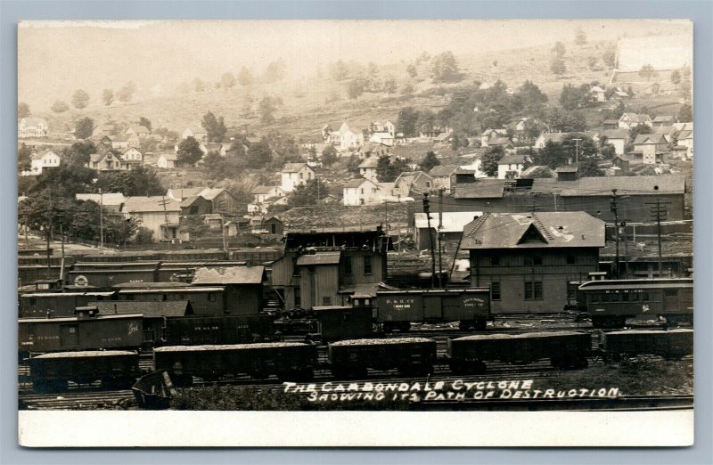 SCRANTON PA CARBONDALE CYCLONE DESTRUCTION ANTIQUE REAL PHOTO POSTCARD RPPC