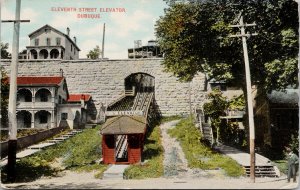 Dubuque IA Eleventh Street Elevator Unused BB Co Postcard E97