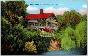 Rockford Illinois ILL, Swiss Tinker Cottage, Tourist Vacation, Vintage Postcard