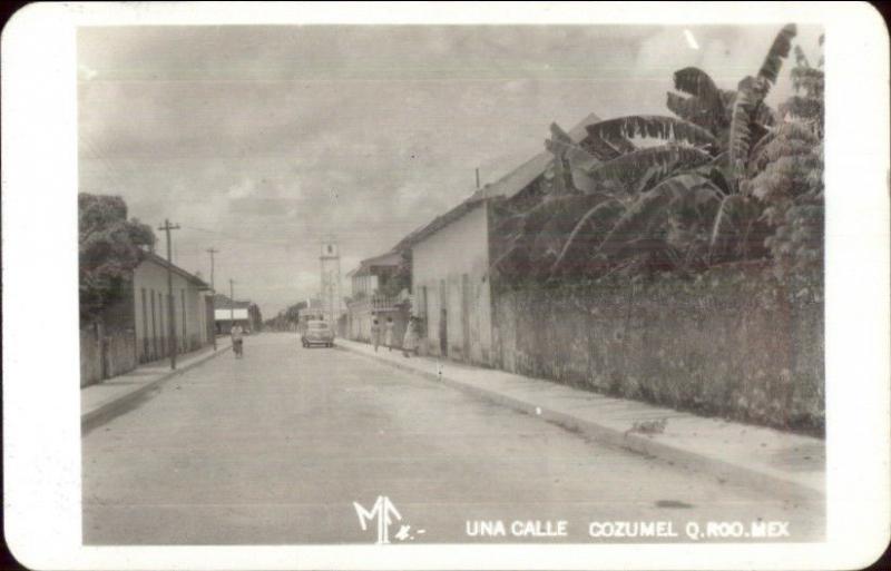 Cozumel Mexico Una Calle Real Photo Postcard