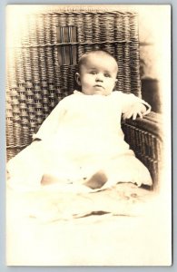 RPPC  Adorable Young Baby  Real Photo  Postcard  c1915
