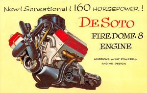 DeSoto Firedome 8 Engine Advertising Unused crease left bottom corner