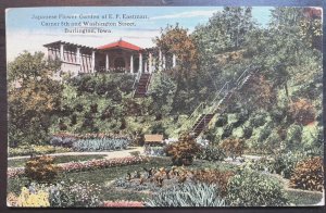 Vintage Postcard 1914 Japanese Flower Garden of E.P. Eastman, Burlington, Iowa