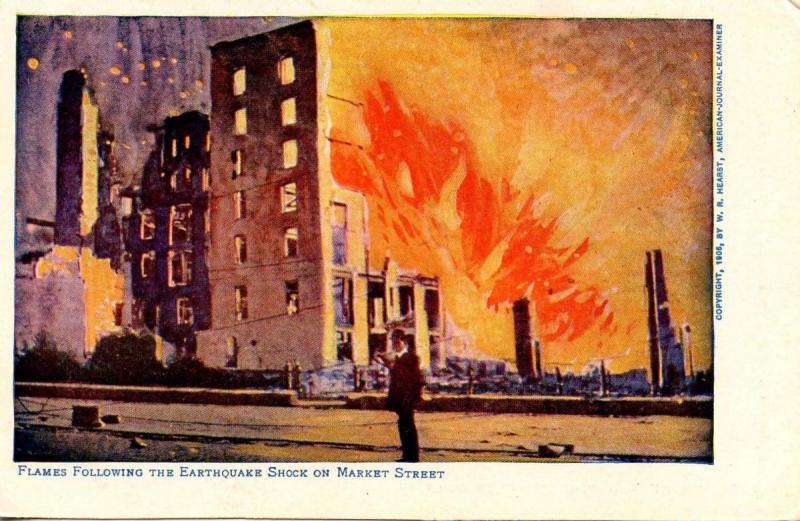 CA - San Francisco. April 1906 Earthquake & Fire. Market Street