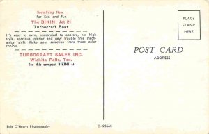 Bikini Jet 21 Turbocraft speed boat Wichita Falls Texas advertising postcard
