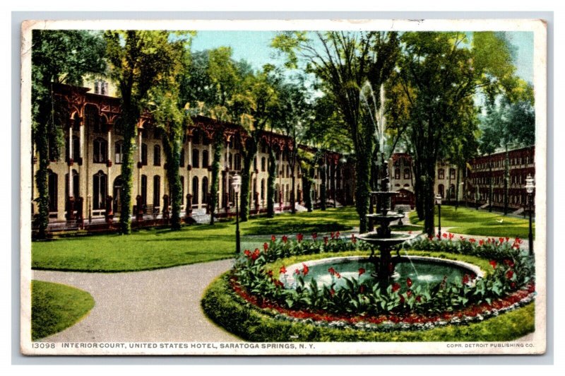 United States Hotel Court Saratoga Springs NY Detroit Publishing DB Postcard H22