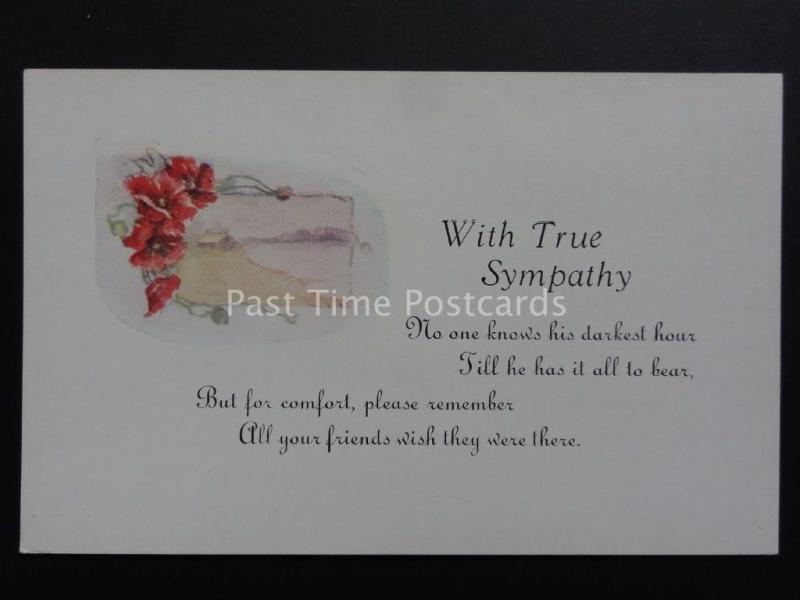 Poppies Postcard: WITH TRUE SYMPATHY - Donation to R.B.L.
