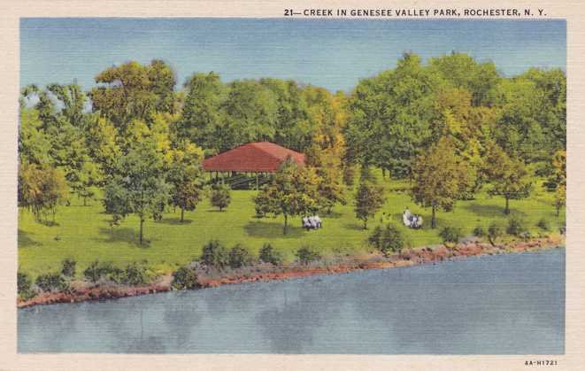 Creek in Genesee Valley Park, Rochester, New York - Linen