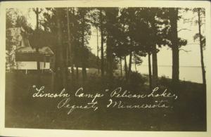 PEQUOT MN Lincoln Camps c1910 Real Photo Postcard
