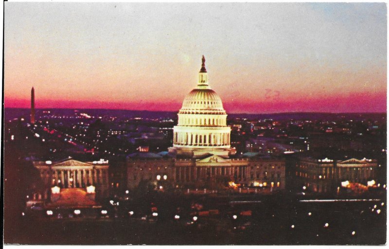 US. Washington D.C. Capitol at night. Used - Kennedy stamp. 1979.