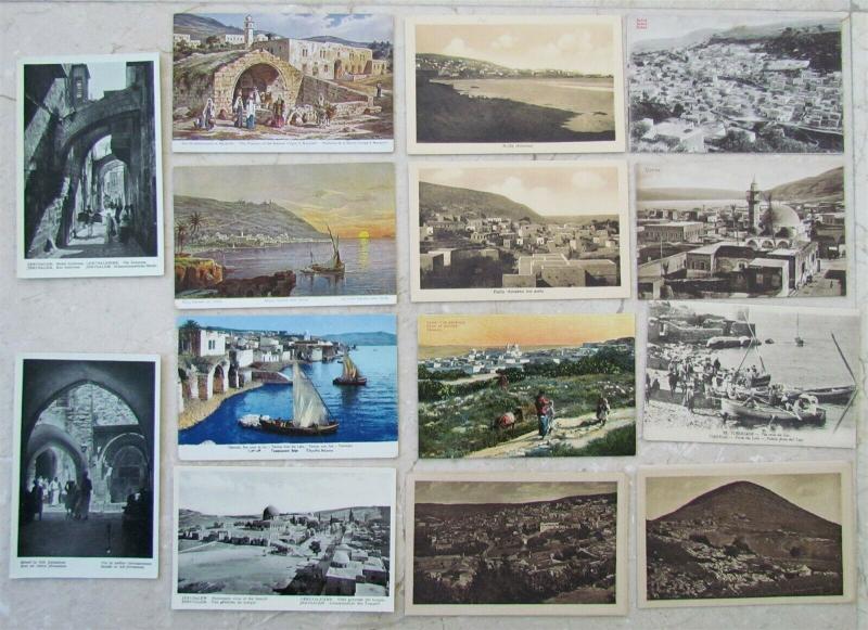 PALESTINE ISRAEL VIEWS LOT OF 14 VINTAGE POSTCARDS