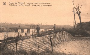 Vintage Postcard 1910s Redan de Nieuport Barrage Chemin de Communication Belgium