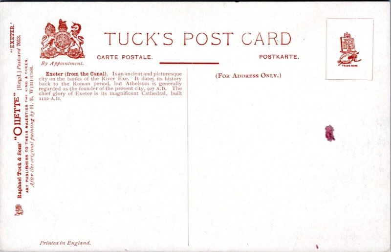 Postcard ENG Exeter Tuck 7013 - Exeter from the Canal