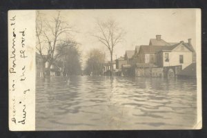 RPPC PORTSMOUTH OHIO DOWNTOWN STREET SCENE FLOOD REAL PHOTO POSTCARD