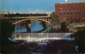 Spokane Falls From The Monroe Street Bridge, Spokane Washington Vintage Postcard