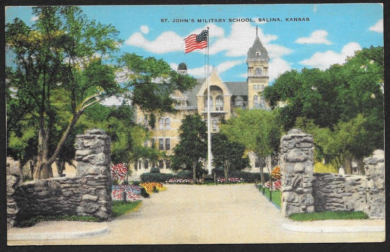 St Johns Military School Salina Kansas Used c1949
