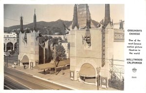 RPPC Grauman's Chinese Theatre, Hollywood, CA Movie Theater ca 1940s Postcard