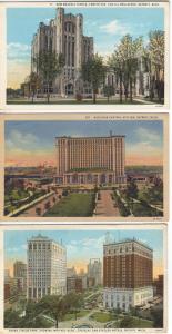 MI   DETROIT   3 diff  POSTCARDS  Postcard