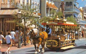 Trolley Ride Down Main Street USA Walt Disney World Florida postcard