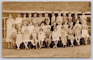 RPPC School Class Children c1920 Real Photo Postcard L24