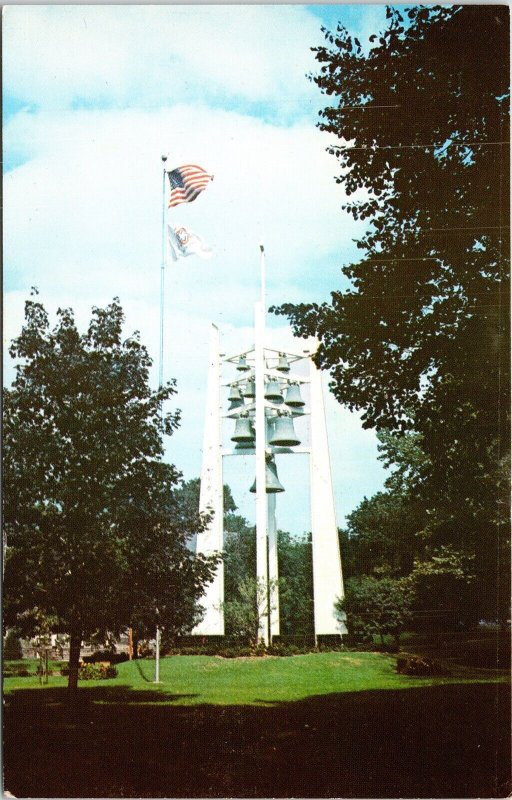 Memorial Bell Tower Old Zions Chimes Lutheran Home Germantown Christmas Postcard 