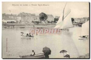 Old Postcard Boat Sailboat Regattas in front Loire Roche Maurice