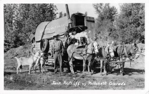 Jack Ratliff of Pritchett, CO Wagon Cabin Trailer RPPC c1930s Vintage Postcard