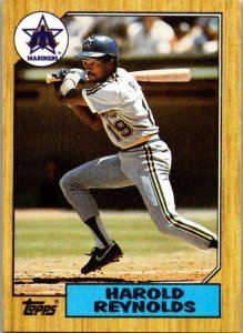 1987 Topps Baseball Card Harold Reynolds Seattle Mariners sk3340