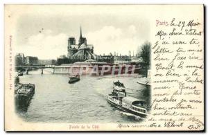 Old Postcard Paris Pointe de la Cite Notre Dame