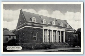 Wellsburg West Virginia Postcard U.S. Post Office Building Exterior Scene c1940s