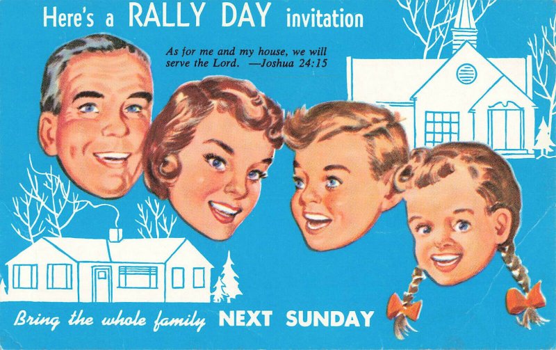 Postcard Church Rally Day Invitation