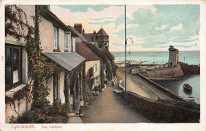 View of the Harbour, Lynmouth, England, Early Postcard, Unused