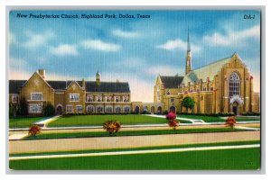 Postcard TX New Presbyterian Church Highland Park Dallas Texas