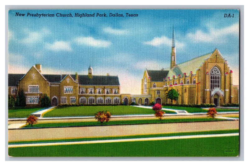 Postcard TX New Presbyterian Church Highland Park Dallas Texas 