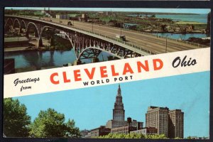 Ohio CLEVELAND SplitView Greetings from ... World Port  - Chrome