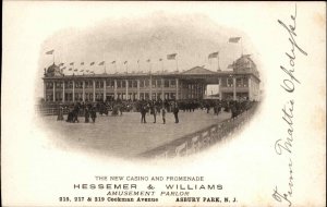 Asbury Park NJ Hessemer & Williams Amusement Parlor PC/Card Blank Back