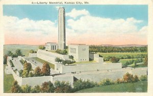 Kansas City Missouri Liberty Memorial Aerial View White Border Postcard