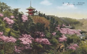 Sankei En Park Yokohama Floral Display Japanese Old Postcard