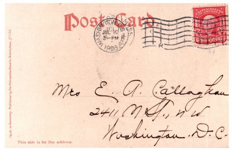 School of Philosophy Concord Massachusetts Postcard Undivided Back 1905