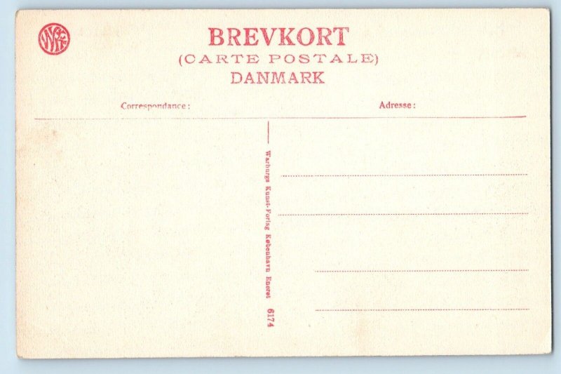 Nyborg Funen Denmark Postcard Holckenhavn Building Road View c1910 Antique