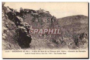 Old Postcard Gourdon AM South Line of France Chemin du Paradis